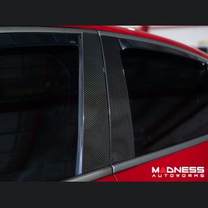 Alfa Romeo Giulia Exterior Door Pillars - Carbon Fiber - Feroce Carbon