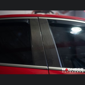 Alfa Romeo Giulia Exterior Door Pillars - Carbon Fiber - Feroce Carbon