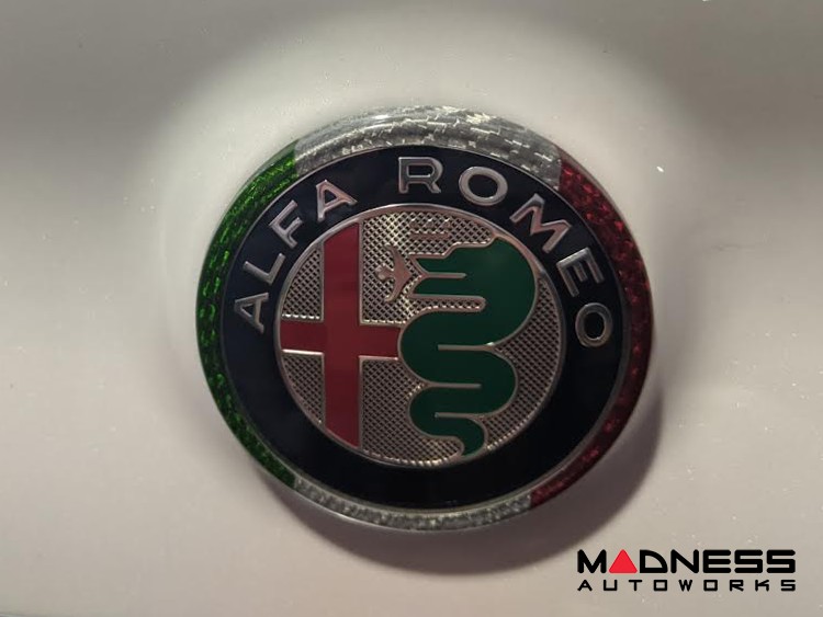 Alfa Romeo Giulia Rear Emblem Frame Trim - Carbon Fiber - Italian Theme