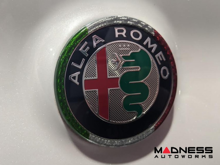 Alfa Romeo Stelvio Rear Emblem Frame Trim - Carbon Fiber - Italian Theme