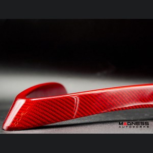 Alfa Romeo Stelvio Front V Shield Grill Frame + Emblem Frame Kit - Carbon Fiber - Red Candy