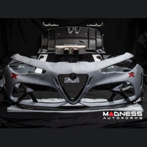 Alfa Romeo Giulia Quadrifoglio GTAm Conversion Kit by PariS'5 GaraGe - Front Bumper - FRP/ Carbon Fiber