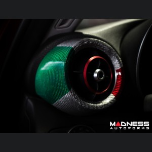 Alfa Romeo Giulia Interior Air Vent Cover Trim Kit - Carbon Fiber - Front Set - Italian Theme - Feroce Carbon