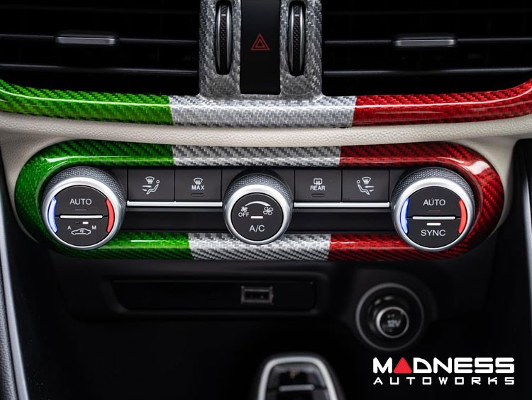 Alfa Romeo Giulia Air Conditioning Dash Bezel - Carbon Fiber - Pre '20 - Italian Theme
