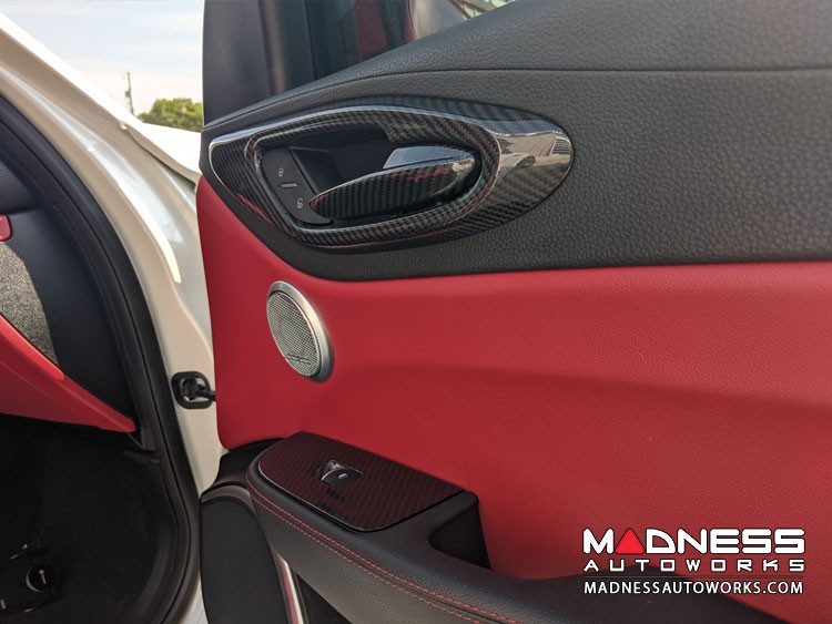 Alfa Romeo Giulia Interior Door Handle Trim Set - Carbon Fiber