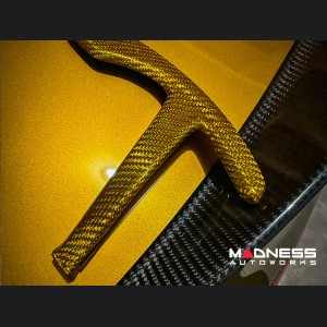  Alfa Romeo Stelvio Paddle Shifter Covers - Carbon Fiber - Yellow Candy