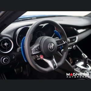 Alfa Romeo Giulia Paddle Shifter Covers - Carbon Fiber - Blue Candy