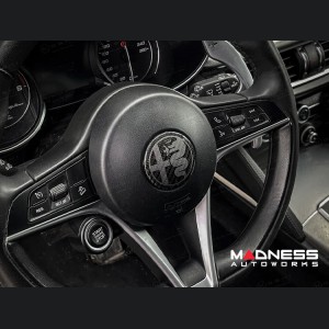 Alfa Romeo Giulia Steering Wheel Trim - Carbon Fiber - Center Badge Cover