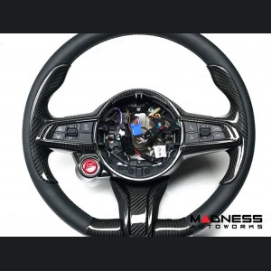 Alfa Romeo Stelvio Steering Wheel Trim - Carbon Fiber - Center Trim Piece- 2020+ models