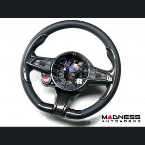 Alfa Romeo Stelvio Steering Wheel Trim - Carbon Fiber - Center Trim Piece - QV Model - 2020+ models