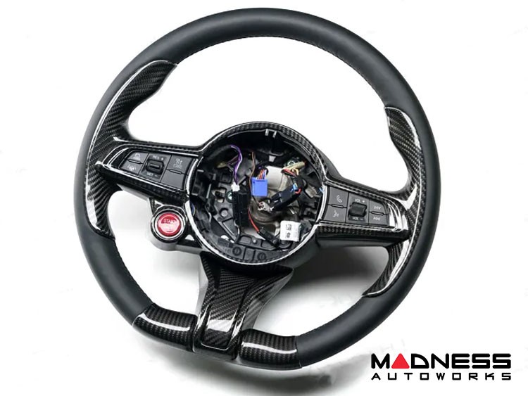 Alfa Romeo Giulia Steering Wheel Trim - Carbon Fiber - Center Trim Piece - 2020+ models