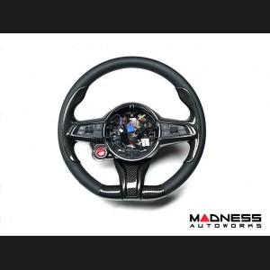 Alfa Romeo Stelvio Steering Wheel Trim - Carbon Fiber - Center Trim Piece- 2020+ models
