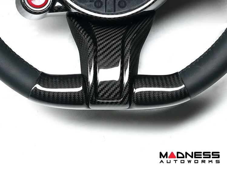 Alfa Romeo Giulia Steering Wheel Trim - Carbon Fiber - Lower Wheel Cover - QV Model - 2020+ models