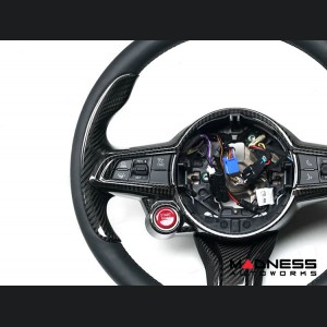 Alfa Romeo Giulia Steering Wheel Trim - Carbon Fiber - Thumb Grip Cover - QV Model - 2020+ models
