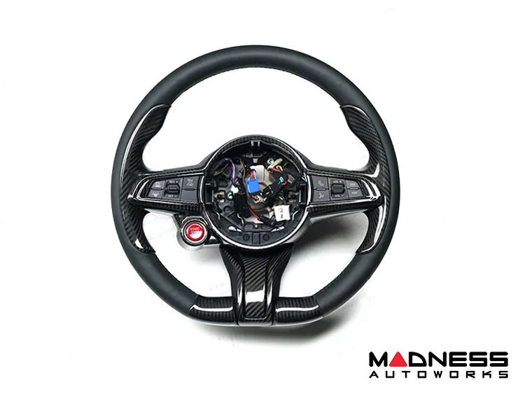 Alfa Romeo Stelvio Steering Wheel Trim - Carbon Fiber - Thumb Grip Cover - QV Model - 2020+ models