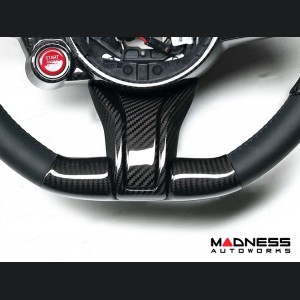 Alfa Romeo Giulia Steering Wheel Trim - Carbon Fiber - Lower Spoke Trim - QV Model - 2020+ models - Italian Flag Combo