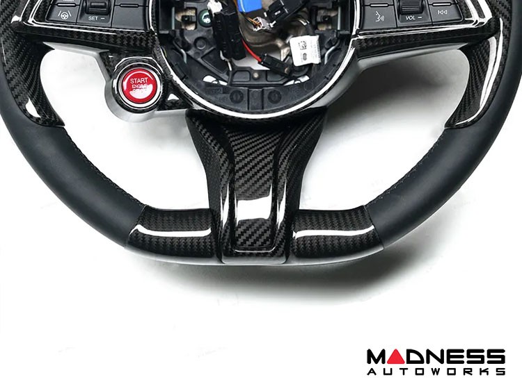 Alfa Romeo Giulia Steering Wheel Trim - Carbon Fiber - Lower Spoke Trim - QV Model - 2020+ models