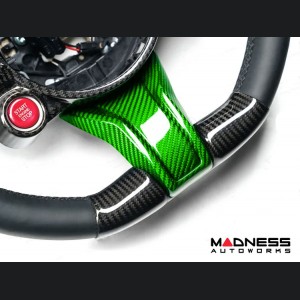 Alfa Romeo Giulia Steering Wheel Trim - Carbon Fiber - Lower Spoke Trim - QV Model - 2020+ models - Green Candy