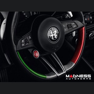 Alfa Romeo Stelvio Steering Wheel Trim - Carbon Fiber - Side Cover Set - Italian Theme - QV Model