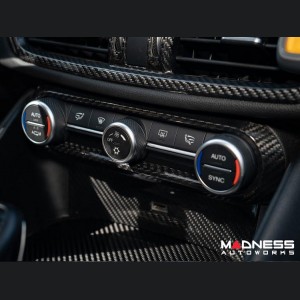 Alfa Romeo Giulia Air Conditioning Dash Bezel - Carbon Fiber - Pre '20 - Feroce Carbon 