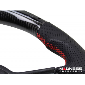 Alfa Romeo Stelvio Steering Wheel - Carbon Fiber - w/ LED Functions - Perforated Leather - Non QV Models