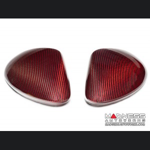 Maserati Grecale Mirror Covers - Carbon Fiber - Caps - Feroce Carbon - Red Carbon