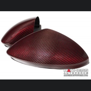 Maserati Grecale Mirror Covers - Carbon Fiber - Caps - Feroce Carbon - Red Carbon