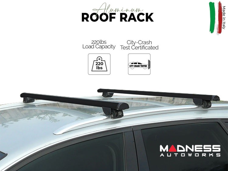 Alfa Romeo Stelvio Roof Rack Cross Bars - for models w/ factory roof rails - Black - StarLock