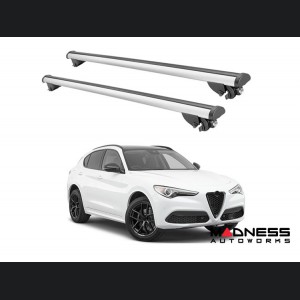 Alfa Romeo Stelvio Roof Rack Cross Bars - for models w/ factory roof rails - Silver - StarLock