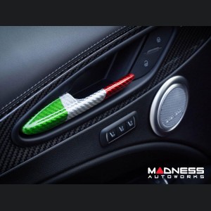 Alfa Romeo Stelvio Interior Door Handle Trim Set - Carbon Fiber - Italian Theme