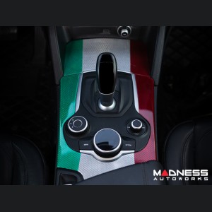 Alfa Romeo Stelvio Center Console Trim Set - Carbon Fiber - Two Piece Kit - Italian Theme - Pre '20 - Feroce Carbon 