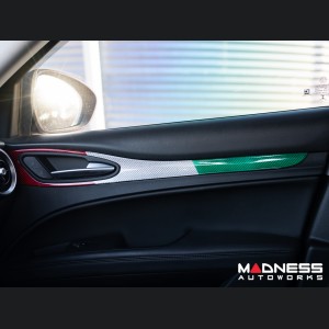 Alfa Romeo Stelvio Door Trim - Carbon Fiber - Interior Door Trim Kit - Italian Theme - Feroce Carbon