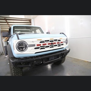 Ford Bronco Custom Grille - Sport Style w/ LED Lights - Gloss White Finish