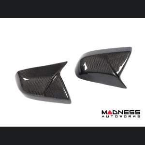Cadillac CTS Mirror Covers - Carbon Fiber - Full Replacements - Feroce Carbon - w/ Factory Clips