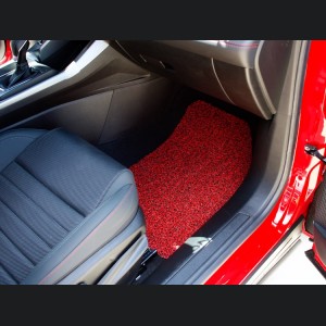 Alfa Romeo Tonale All Weather Floor Mats - Rubber Woven Carpet - Front Set - Red + Black 