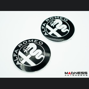 Alfa Romeo Emblems & Badges Kit - Black - "Alfa Romeo" + "Sportiva" Emblems + 2 AR Badges