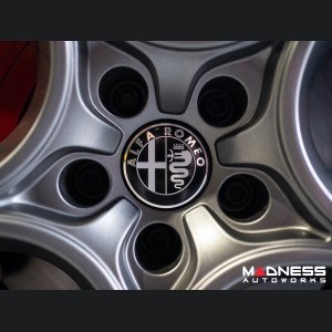Alfa Romeo Wheel Center Caps - set of 4 - Black/ White - 60mm - V2