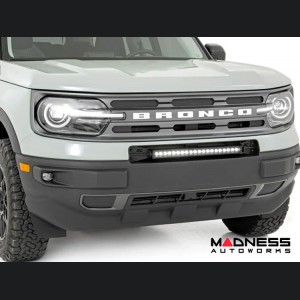 Ford Bronco Sport Front Bumper Light Bar Mount w/ 20" Single Row Black Series LED w/ White DRL