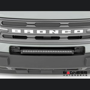 Ford Bronco Sport Front Bumper Light Bar Mount w/ 20" Single Row Black Series LED w/ White DRL