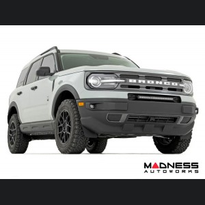 Ford Bronco Sport Front Bumper Light Bar Mount w/ 20" Single Row Black Series LED w/ White DRL