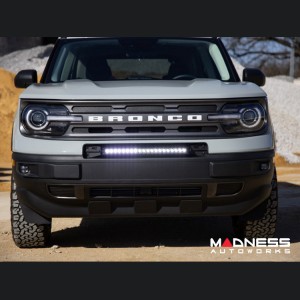 Ford Bronco Sport Front Bumper Light Bar Mount w/ 20" Single Row Black Series LED w/ White DRL