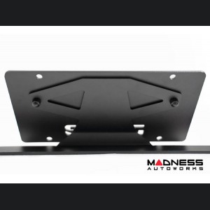 Ford Bronco Front License Plate Relocation Bracket - Factory Capable Steel Bumper - DV8 - Angled