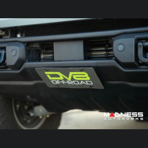 Ford Bronco Front License Plate Relocation Bracket - Factory Capable Steel Bumper - DV8 - Angled