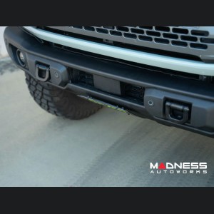 Ford Bronco Front License Plate Relocation Bracket - Factory Capable Steel Bumper - DV8 - Angled