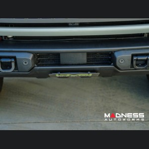 Ford Bronco Front License Plate Relocation Bracket - Factory Capable Steel Bumper - DV8 - Angled