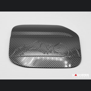 Ford Bronco Fuel Door Cover - Mountain Range Design - Gloss Carbon Fiber Finish