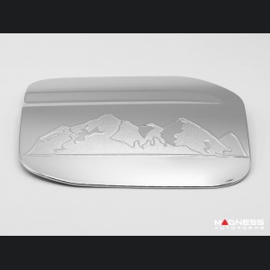 Ford Bronco Fuel Door Cover - Mountain Rainge Design - Chrome Finish