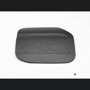 Ford Bronco Fuel Door Cover - Mountain Range Design - Matte Black Finish