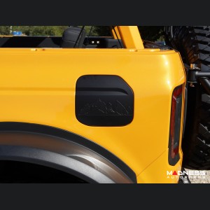 Ford Bronco Fuel Door Cover - Mountain Range Design - Matte Black Finish