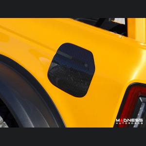 Ford Bronco Fuel Door Cover - Mountain Range Design - Matte Carbon Fiber Finish